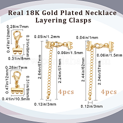 8Pcs 2 Size Brass Chain Extenders&nbsp;FIND-BBC0002-70G