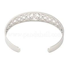 Non-Tarnish 304 Stainless Steel Triquetra/Trinity Knot Hollow Open Cuff Bangles&nbsp;BJEW-S154-02P