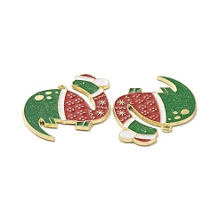 Christmas Theme Rack Plating Alloy Enamel Pendants&nbsp;PALLOY-O109-19LG
