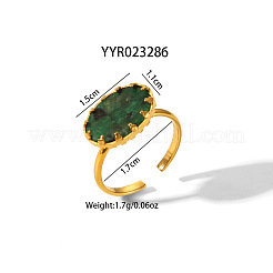 Simple Fashion Oval Natural Gemstone Cuff Ring & Stud Earrings Sets&nbsp;FJ0453-1