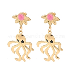 304 Stainless Steel Enamel Dangle Stud Earrings&nbsp;EJEW-B156-08G
