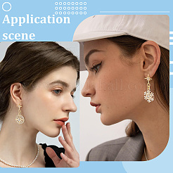 10Pcs Brass Micro Pave Clear Cubic Zirconia Stud Earring Findings&nbsp;KK-BBC0029-25