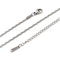 12Pcs 1.7MM 304 Stainless Steel Rope Chain Necklaces for Men Women&nbsp;NJEW-H093-13P