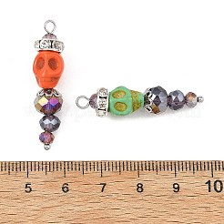 Dyed Synthetic Turquoise and Glass Beaded Pendants&nbsp;PALLOY-TA00448