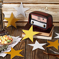 60Pcs 2 Colors Paper Glitter Star Wall Decoration&nbsp;AJEW-SP0001-18