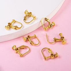 Brass Screw On Clip-on Earring Findings&nbsp;KK-L164-02G
