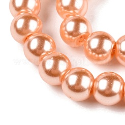 Baking Paint Pearlized Glass Pearl Round Bead Strands&nbsp;HY-Q330-8mm-33