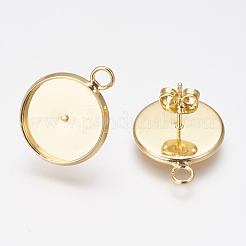 Brass Stud Earring Settings&nbsp;X-KK-G301-01G