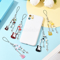 2Pcs ABS Plastic Imitation Pearl & Acrylic & Alloy Mobile Straps&nbsp;HJEW-YW00163-01