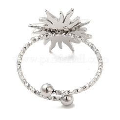 Non-Tarnish 304 Stainless Steel Sun Open Cuff Ring for Women&nbsp;RJEW-M149-08P