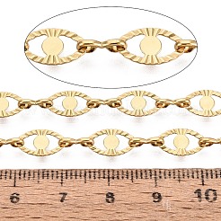 304 Stainless Steel Textured Eye Link Chains&nbsp;CHS-Q009-06G