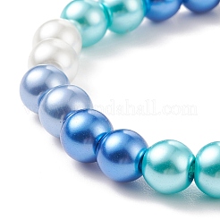 Glass Pearl Round Beaded Stretch Bracelet for Women&nbsp;BJEW-JB08532