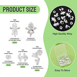 20Pcs 4 Styles Alloy Bead Caps & Pendant Cabochons Settings&nbsp;FIND-TA0010-07
