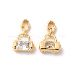 Brass Micro Pave Cubic Zirconia Pendants&nbsp;KK-M243-05G