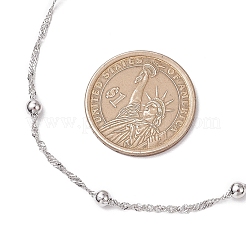 304 Stainless Steel Ball Singapore Chain Necklaces&nbsp;NJEW-JN05169