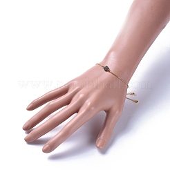 Electroplated Natural Druzy Agate Slider Bracelets&nbsp;BJEW-JB04157-M