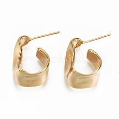 Brass Half Hoop Earrings&nbsp;KK-S356-149G-NF