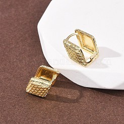Rhombus Brass Hoop Earrings&nbsp;EJEW-H178-06G