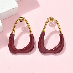 304 Stainless Steel Enamel Stud Earrings&nbsp;EJEW-S276-01G