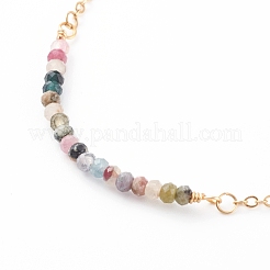 December Birthstone Natural Multicolor Tourmaline Beaded Bracelets&nbsp;BJEW-JB06092-12