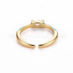 Brass Enamel Cuff Rings&nbsp;RJEW-T016-29-NF