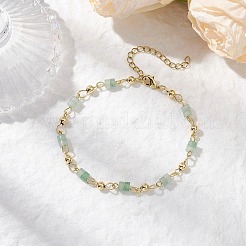 Brass Natural Mixed Stone Link Bracelets for Women&nbsp;BJEW-JB11683