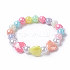 Kids Acrylic Beaded Stretch Bracelets&nbsp;BJEW-JB04838-M