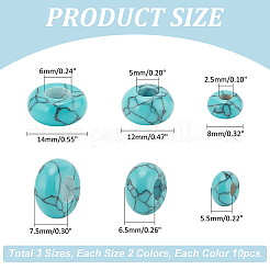 60Pcs 6 Styles Synthetic Turquoise Beads&nbsp;TURQ-PH0001-09