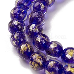 Handmade Gold Sand Lampwork Beads Strands&nbsp;LAMP-C010-01G
