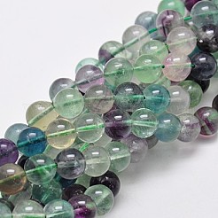 Natural Fluorite Beads Strands&nbsp;G-E112-6mm-18
