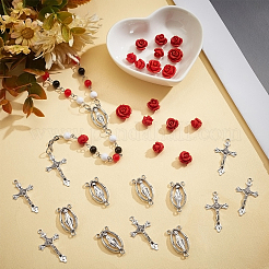 Religion and Rose Beads Necklace DIY Making Kit&nbsp;DIY-FH0004-05