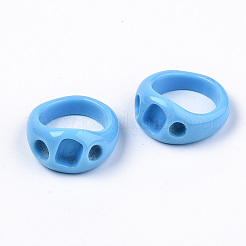 Opaque Resin Finger Rings&nbsp;RJEW-N033-008-A01