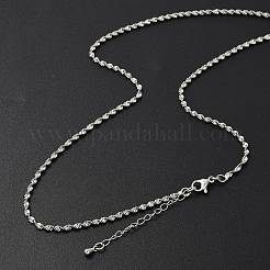 Brass Singapore Chains Necklaces for Women&nbsp;NJEW-D302-36P