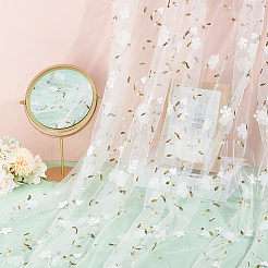 Flower Pattern Milk Fiber Mesh Fabric&nbsp;DIY-WH0888-09A