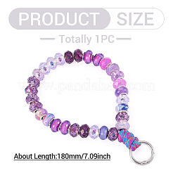 Resin Rondelle Bead with Polyester & Spandex Cord Phone Hand Strap Chains&nbsp;HJEW-TADJ0013