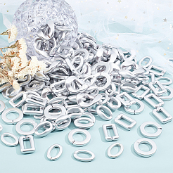Opaque Spray Painted Acrylic Linking Rings&nbsp;OACR-PH0001-48