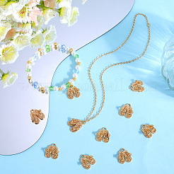 10Pcs Brass Pendants Rhinestone Settings&nbsp;KK-BBC0014-39
