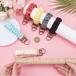 6Pcs 6 Colors Polyester Tartan Keychains&nbsp;KEYC-FG0001-21