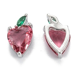 Brass Cubic Zirconia Charms&nbsp;ZIRC-G170-02P