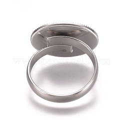 Tarnish Resistant 304 Stainless Steel Finger Rings Components&nbsp;STAS-M274-034P