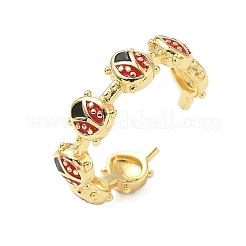 Brass Enamel Cuff Rings for Women&nbsp;RJEW-F196-02B-G