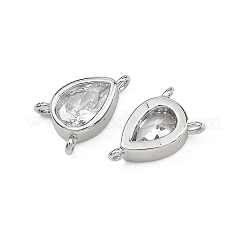 SHEGRACE Brass Pave Clear Cubic Zirconia Teardrop Chandelier Component Links&nbsp;XGRQ2O074-428P