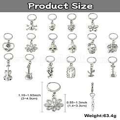 32Pcs 16 Style Alloy Pendant Locking Stitch Markers&nbsp;HJEW-CJ00044