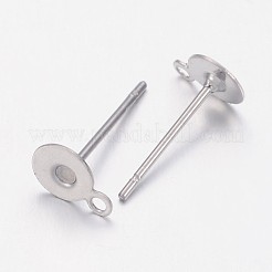 Non-Tarnish 304 Stainless Steel Stud Earring Settings&nbsp;STAS-N036-03B