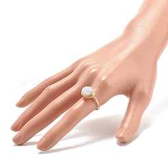 Natural Blue Lace Agate Oval Finger Rings&nbsp;RJEW-JR00441-02