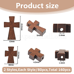 160Pcs 2 Styles Natural Wooden Beads&nbsp;WOOD-HS0001-03