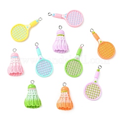 30Pcs 2 Styles Sports Opaque Resin Pendants&nbsp;RESI-CJ0005-35