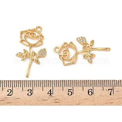 Brass Micro Pave Clear Cubic Zirconia Pendants&nbsp;KK-B160-35G