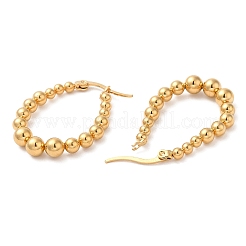 304 Stainless Steel Beaded Teardrop Hoop Earrings&nbsp;EJEW-M221-01G