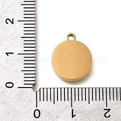 304 Stainless Steel Flat Round Charms&nbsp;STAS-Q348-10A-G